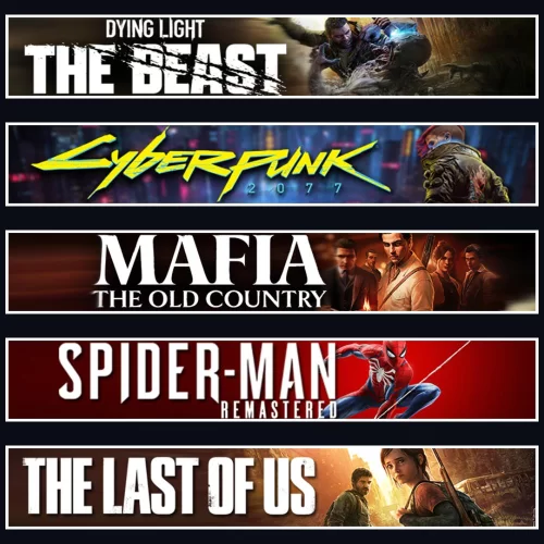 Beast +Cyberpunk +Mafia +Spider 1 +TLOU1